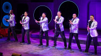Jared Brown, Trequon Tate, Isaiah Engram, Jaitee, Ben Izlar Jr, Isaac Ray in Black Ensemble Theatre's 'The Time Machine: A Tribute To The 80’s'