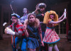 (Top, L to R) Ben Hertel (Hugo) and Desmond Gray (Fritz), (Bottom, L to R) Ian Maryfield (Monkey), Haley Seda (Clara) and Rachel Shapiro (Phoebe) The toys and Clara venture to the attic to try to find the Christmas lights to scare away the rats. They get ready for battle with their sports equipment as weapons.