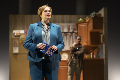 Christina Hall stars as attorney Sarah Weddington in “Roe,” directed by Vanessa Stalling at the Goodman Theatre