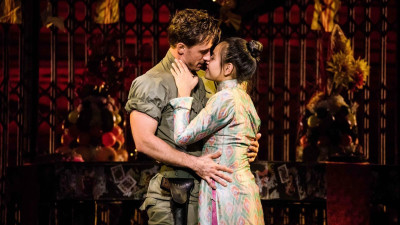Anthony Festa as Chris and Emily Bautista as Kim in the touring production of "Miss Saigon" at the Cadillac Palace Theatre.